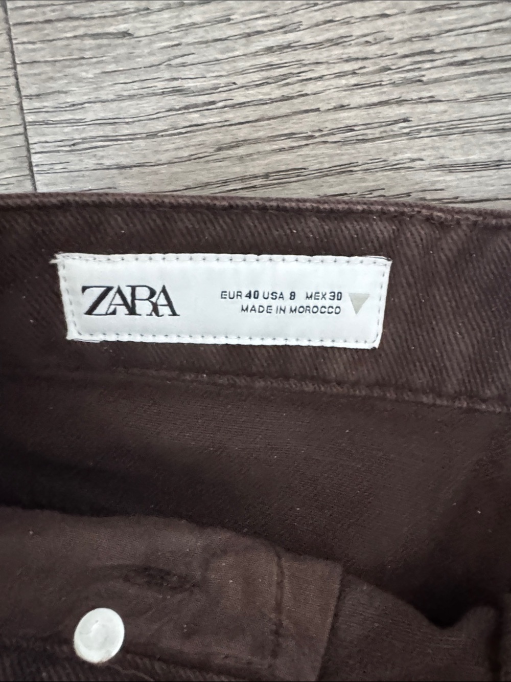 🌼Zara🌼 NWT Brown High-Rise Relaxed Wide Leg Jeans, Size 8 - Picture 2 of 8